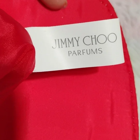 FLASH SALE! NWT Jimmy Choo Parfums Red Glitter Crossbody Bag Gold Chain Strap - Picture 8 of 12